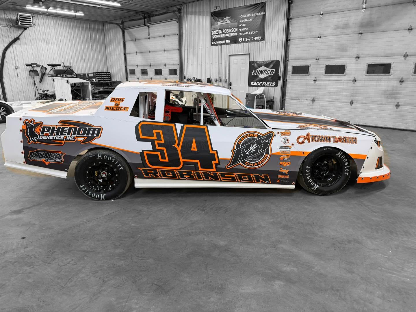 Number 34 stock car graphics